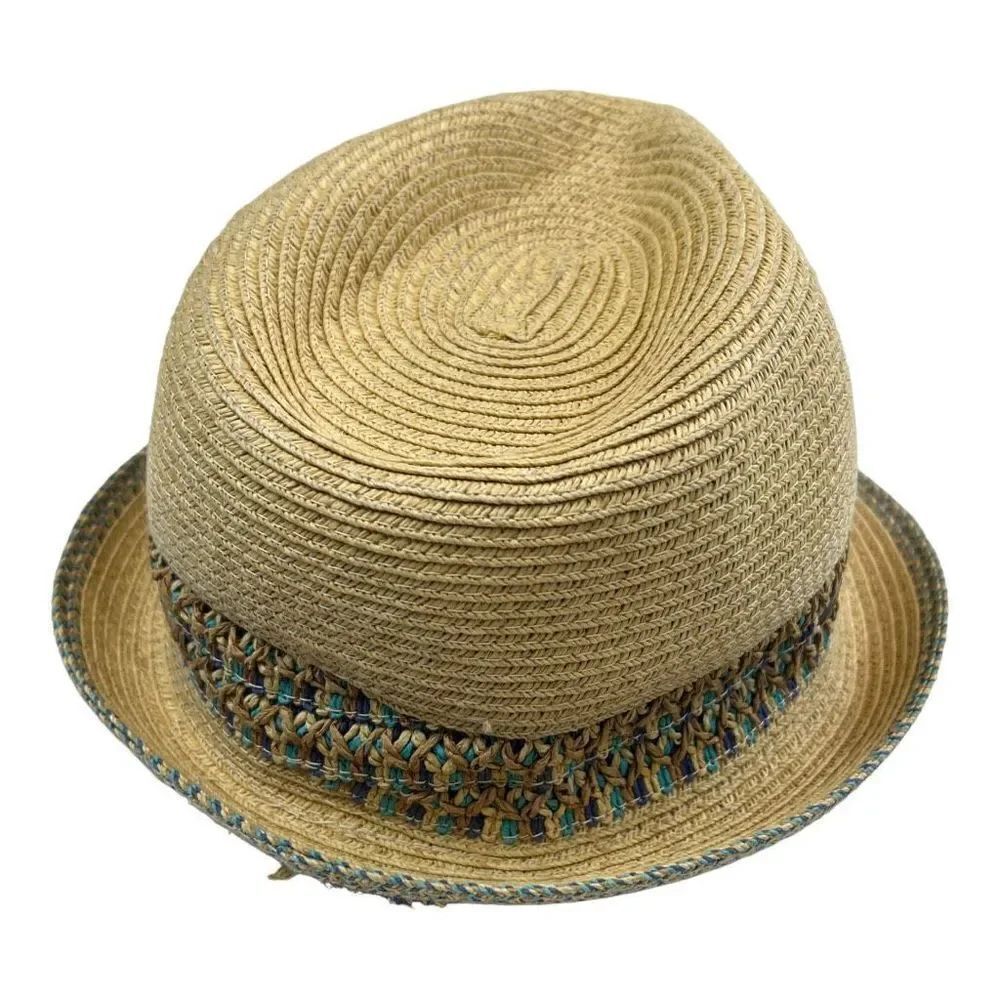 C.C Straw Fedora Hat With Color Confetti Band - Picture 3 of 8